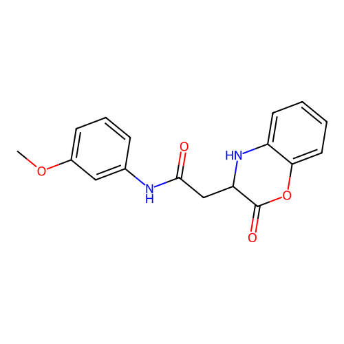 N-(3-methoxyphenyl)-2-(2-oxo-3,4-dihydro-1,4-benzoxazin-3-yl)acetamide structure
