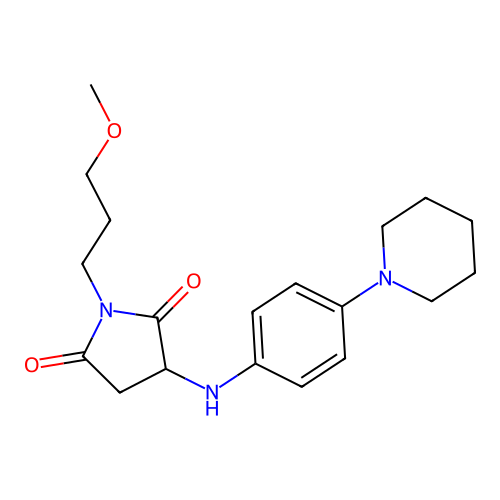 1-(3-Methoxypropyl)-3-((4-(piperidin-1-yl)phenyl)amino)pyrrolidine-2,5-dione structure