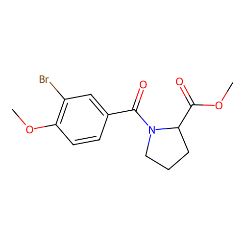 Methyl 1-(3-bromo-4-methoxybenzoyl)-2-pyrrolidinecarboxylate structure