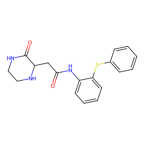 2-(3-oxo-2-piperazinyl)-N-[2-(phenylsulfanyl)phenyl]acetamide structure