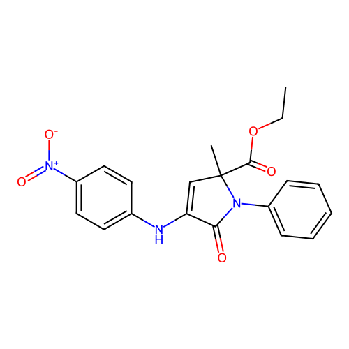 ethyl 2-methyl-4-(4-nitroanilino)-5-oxo-1-phenylpyrrole-2-carboxylate structure