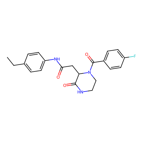 N-(4-ethylphenyl)-2-[1-(4-fluorobenzoyl)-3-oxopiperazin-2-yl]acetamide structure