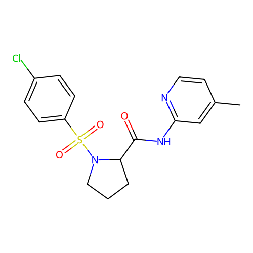 1-(4-chlorophenyl)sulfonyl-N-(4-methylpyridin-2-yl)pyrrolidine-2-carboxamide structure