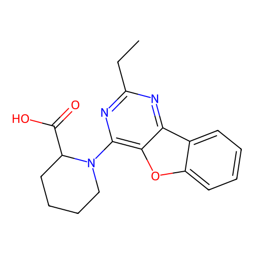 1-(2-Ethyl[1]benzofuro[3,2-d]pyrimidin-4-yl)piperidine-2-carboxylic acid structure