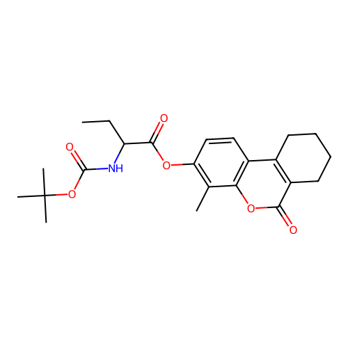 (4-methyl-6-oxo-7,8,9,10-tetrahydrobenzo[c]chromen-3-yl) 2-[(2-methylpropan-2-yl)oxycarbonylamino]butanoate structure