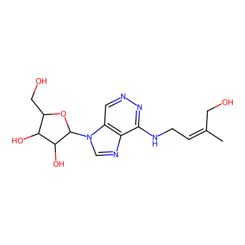 6-[(E)-4-Hydroxy-3-methylbut-2-enylamino]-9-b-D-ribofuranosylpurine structure