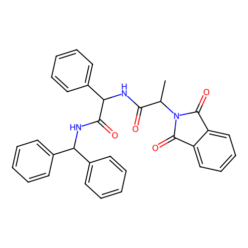 N-[2-(benzhydrylamino)-2-oxo-1-phenylethyl]-2-(1,3-dioxoisoindol-2-yl)propanamide structure