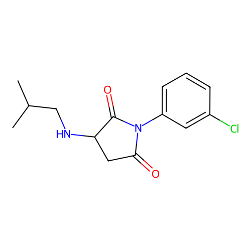 1-(3-Chlorophenyl)-3-[(2-methylpropyl)amino]pyrrolidine-2,5-dione structure