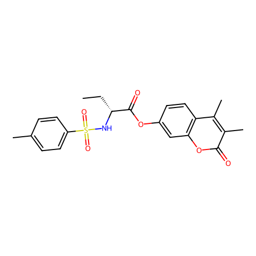 (3,4-dimethyl-2-oxochromen-7-yl) (2R)-2-[(4-methylphenyl)sulfonylamino]butanoate structure