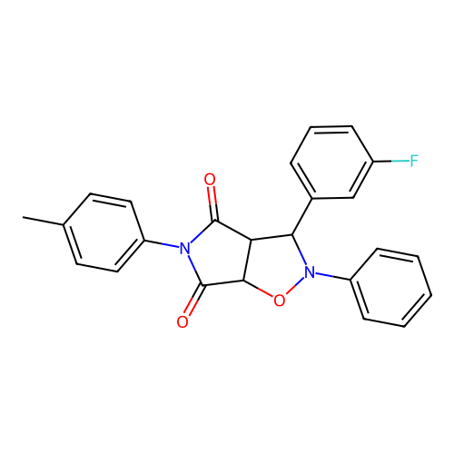 3-(3-fluorophenyl)-2-phenyl-5-(p-tolyl)dihydro-2H-pyrrolo[3,4-d]isoxazole-4,6(5H,6aH)-dione structure