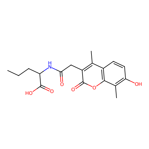 N-[(7-hydroxy-4,8-dimethyl-2-oxo-2H-chromen-3-yl)acetyl]norvaline structure