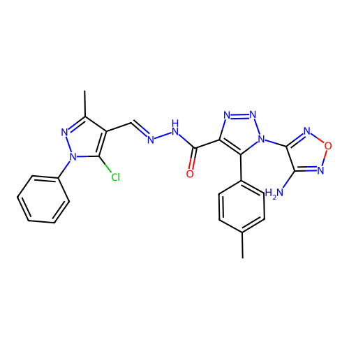 C23H19ClN10O2 structure