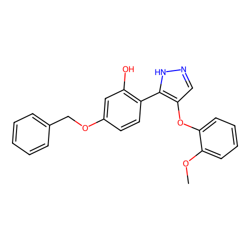 5-(benzyloxy)-2-[4-(2-methoxyphenoxy)-1H-pyrazol-3-yl]phenol structure