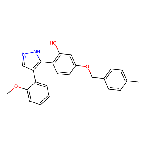2-(4-(2-methoxyphenyl)-1H-pyrazol-3-yl)-5-((4-methylbenzyl)oxy)phenol structure