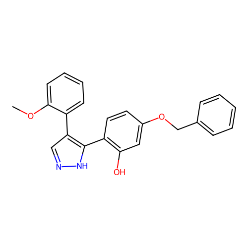 5-(benzyloxy)-2-[4-(2-methoxyphenyl)-1H-pyrazol-3-yl]phenol structure