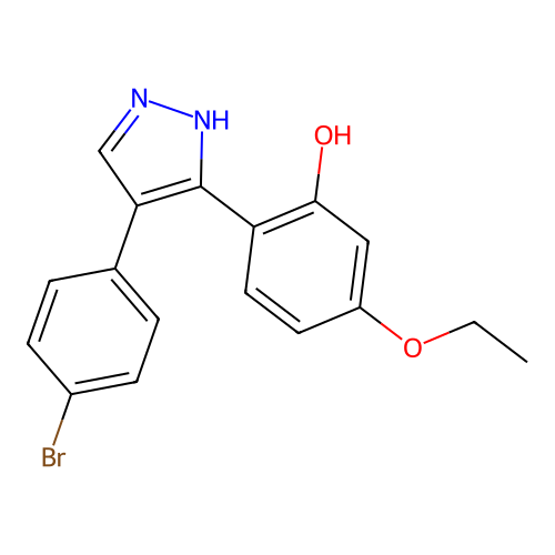 2-[4-(4-bromophenyl)-1H-pyrazol-3-yl]-5-ethoxyphenol structure