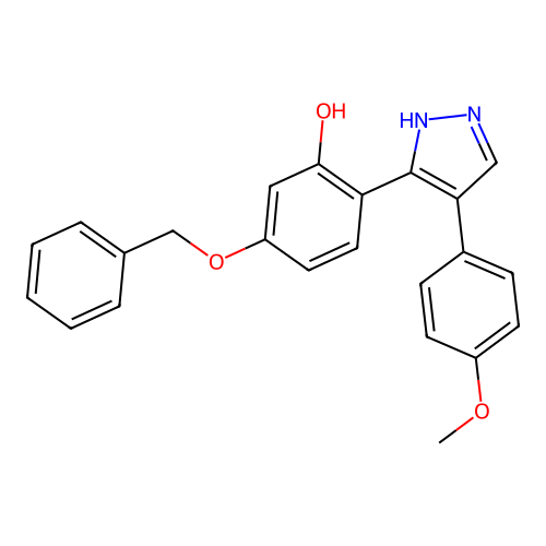 5-Benzyloxy-2-[4-(4-methoxy-phenyl)-1H-pyrazol-3-yl]-phenol structure