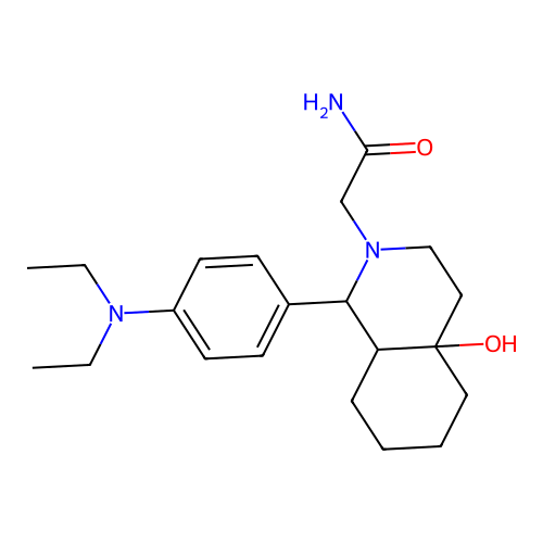 2-(1-(4-(diethylamino)phenyl)-4a-hydroxyoctahydroisoquinolin-2(1H)-yl)acetamide structure