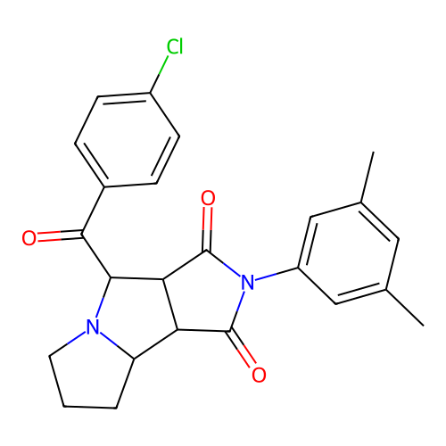 4-(4-chlorobenzoyl)-2-(3,5-dimethylphenyl)-4,6,7,8,8a,8b-hexahydro-3aH-pyrrolo[3,4-a]pyrrolizine-1,3-dione structure