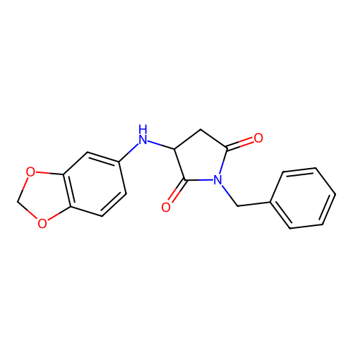 3-(Benzo[d][1,3]dioxol-5-ylamino)-1-benzylpyrrolidine-2,5-dione structure