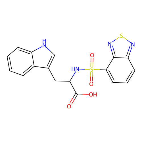 2-(benzo[c][1,2,5]thiadiazole-4-sulfonamido)-3-(1H-indol-3-yl)propanoic acid structure