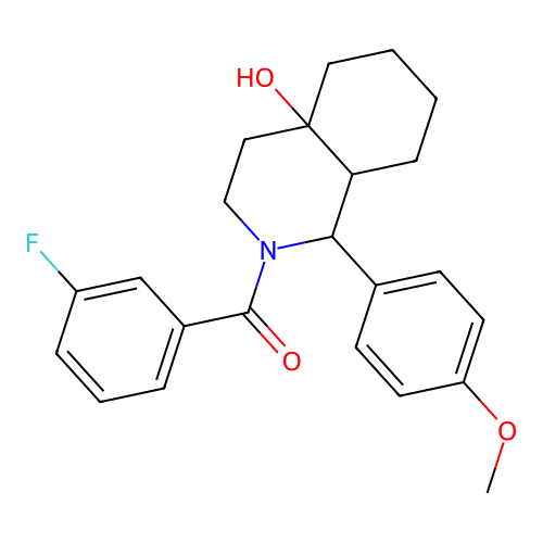 (3-fluorophenyl)(4a-hydroxy-1-(4-methoxyphenyl)octahydroisoquinolin-2(1H)-yl)methanone structure