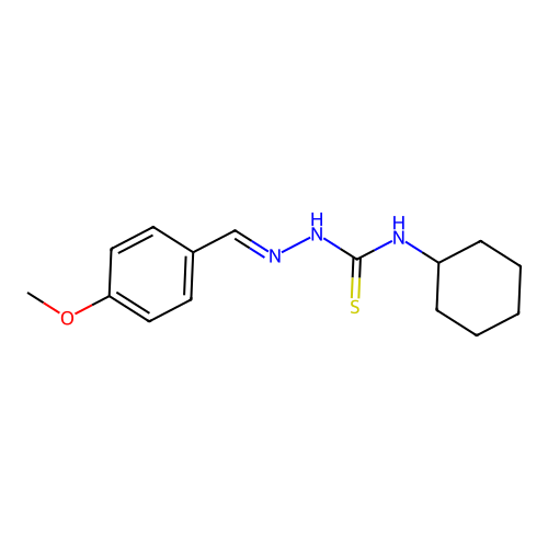 4-Methoxybenzaldehyde N-cyclohexylthiosemicarbazone structure