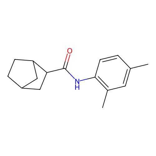 N-(2,4-dimethylphenyl)-3-bicyclo[2.2.1]heptanecarboxamide structure