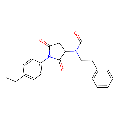 N-(1-(4-ethylphenyl)-2,5-dioxopyrrolidin-3-yl)-N-phenethylacetamide structure