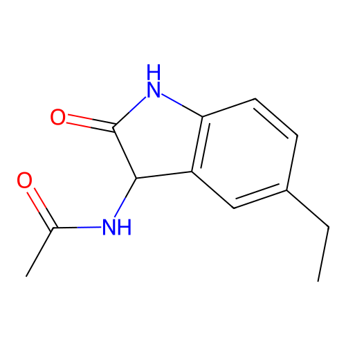 N-(5-ethyl-2-oxo-2,3-dihydro-1H-indol-3-yl)acetamide structure
