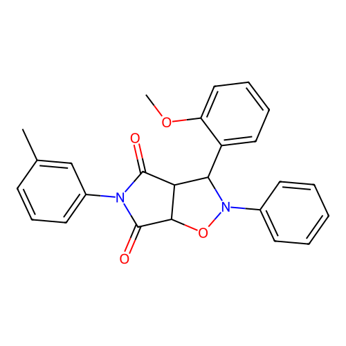 3-(2-methoxyphenyl)-2-phenyl-5-(m-tolyl)dihydro-2H-pyrrolo[3,4-d]isoxazole-4,6(5H,6aH)-dione structure