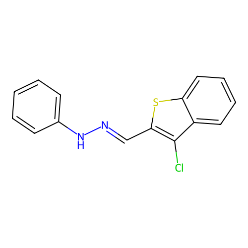 (1E)-1-[(3-chloro-1-benzothiophen-2-yl)methylidene]-2-phenylhydrazine structure
