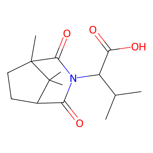 3-Methyl-2-(1,8,8-trimethyl-2,4-dioxo-3-aza-bicyclo[3.2.1]oct-3-YL)-butyric acid structure