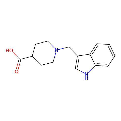 1-(1H-indol-3-ylmethyl)piperidine-4-carboxylic Acid structure
