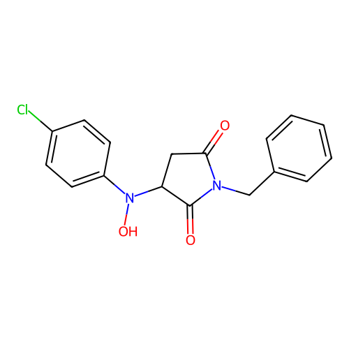 1-Benzyl-3-((4-chlorophenyl)(hydroxy)amino)pyrrolidine-2,5-dione structure