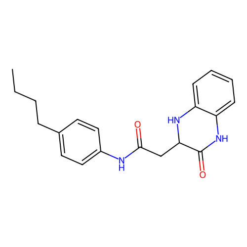 N-(4-butylphenyl)-2-(3-oxo-1,2,3,4-tetrahydroquinoxalin-2-yl)acetamide structure