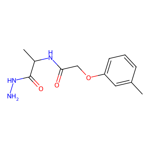 N-(1-Hydrazinocarbonyl-ethyl)-2-m-tolyloxy-acetamide structure