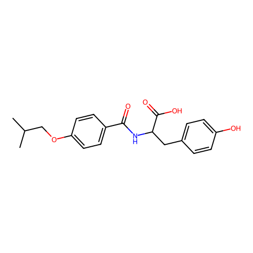 N-{[4-(2-methylpropoxy)phenyl]carbonyl}tyrosine structure