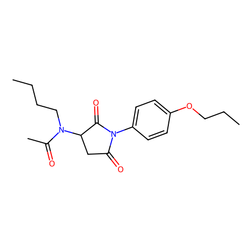 N-butyl-N-[2,5-dioxo-1-(4-propoxyphenyl)-3-pyrrolidinyl]acetamide structure