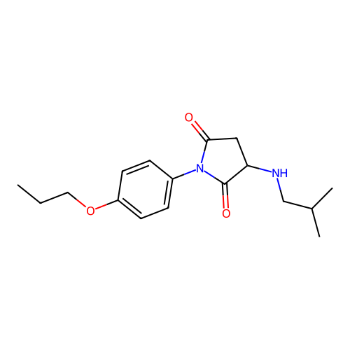 3-[(2-Methylpropyl)amino]-1-(4-propoxyphenyl)pyrrolidine-2,5-dione structure