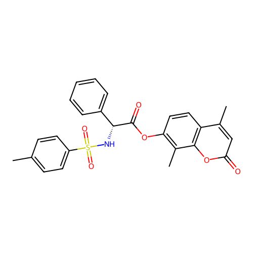 (4,8-dimethyl-2-oxochromen-7-yl) (2R)-2-[(4-methylphenyl)sulfonylamino]-2-phenylacetate structure