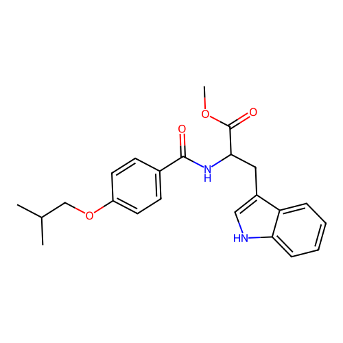 methyl N-{[4-(2-methylpropoxy)phenyl]carbonyl}tryptophanate structure