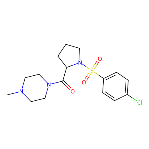[1-(4-Chlorophenyl)sulfonylpyrrolidin-2-yl]-(4-methylpiperazin-1-yl)methanone structure