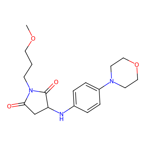 1-(3-Methoxypropyl)-3-((4-morpholinophenyl)amino)pyrrolidine-2,5-dione structure