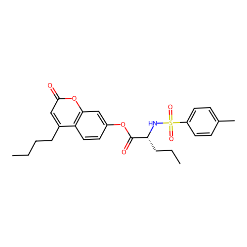 (4-butyl-2-oxochromen-7-yl) (2R)-2-[(4-methylphenyl)sulfonylamino]pentanoate structure