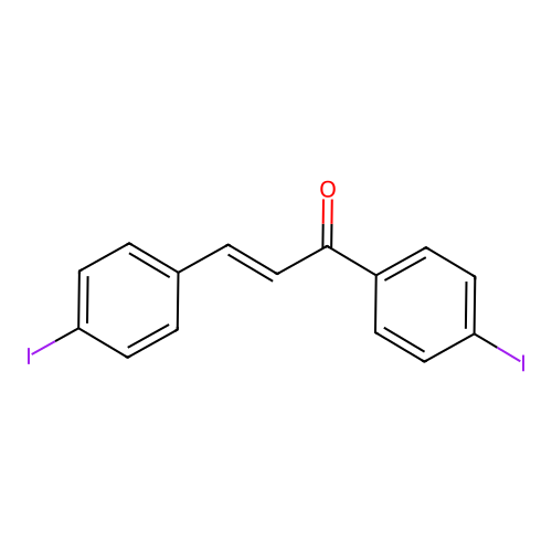 (E)-1,3-bis(4-iodophenyl)prop-2-en-1-one structure