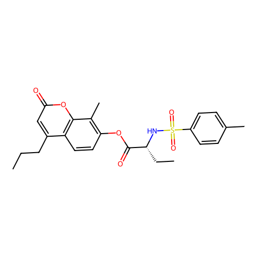 (8-methyl-2-oxo-4-propylchromen-7-yl) (2R)-2-[(4-methylphenyl)sulfonylamino]butanoate structure