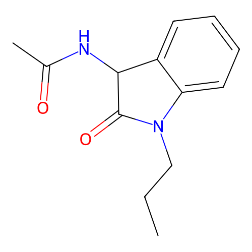 N-(2-oxo-1-propyl-2,3-dihydro-1H-indol-3-yl)acetamide structure