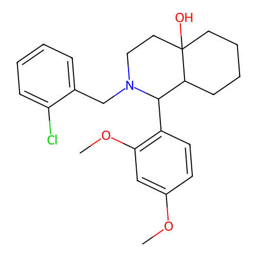 2-(2-chlorobenzyl)-1-(2,4-dimethoxyphenyl)octahydroisoquinolin-4a(2H)-ol structure