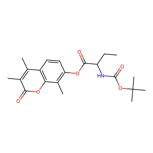 (3,4,8-三甲基-2-氧代色烯-7-基) 2-[(2-甲基异丙基)氧代羰基氨基]丁酸酯 structure
